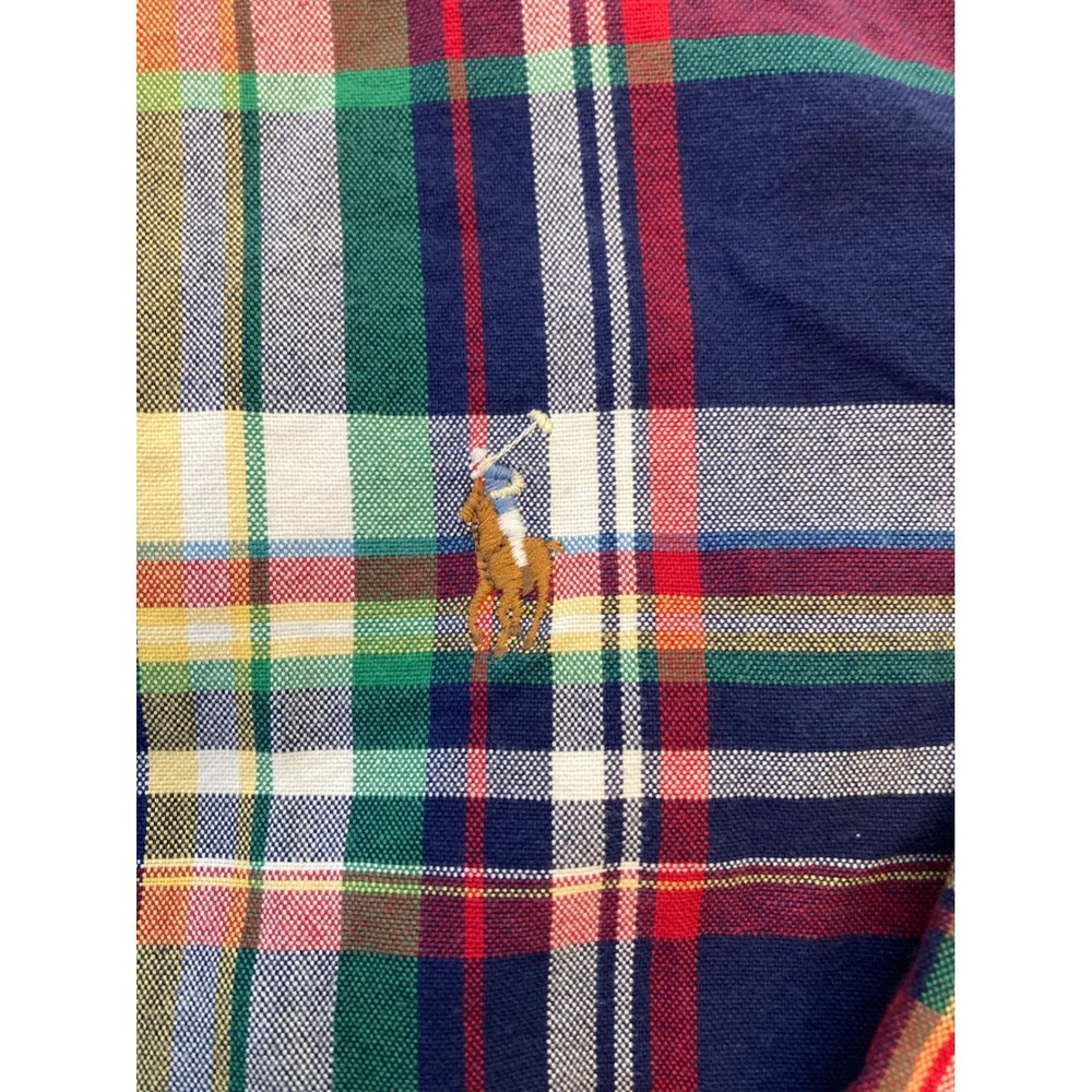 Polo Ralph Lauren Mens XL Slim Fit Plaid Button Down Shirt Multicolor Cotton